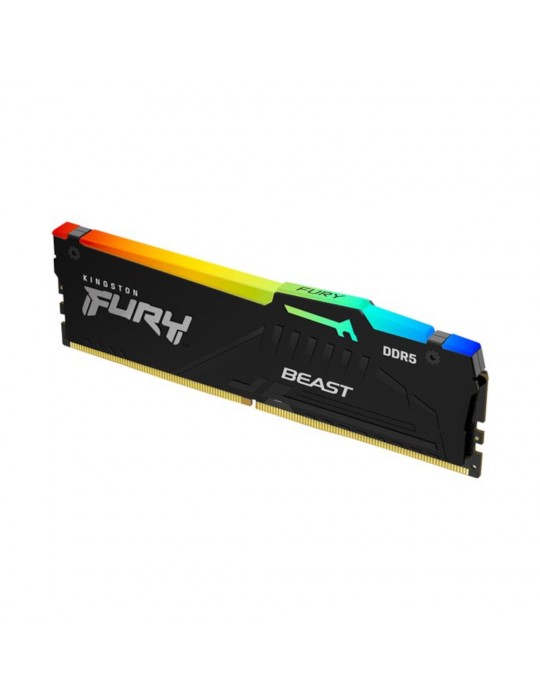 Barrette mémoire Kingston FURY Beast DDR5 16Go DIMM PC5-44800 RGB (5600 MHZ)-Kingston