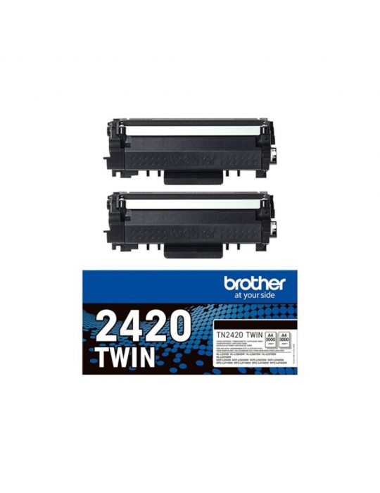 PACK DE 2 TONERS Brother TN2420 (TN2420TWIN) NOIR-