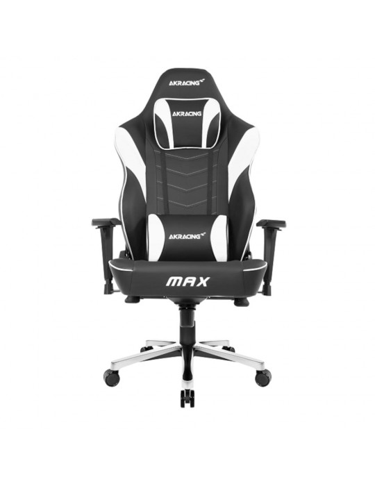 AKRACING Masters Série Max - Noir/Blanc/Simili Cuir/4D-AKRacing