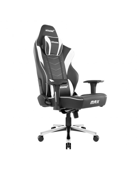 AKRACING Masters Série Max - Noir/Blanc/Simili Cuir/4D-AKRacing